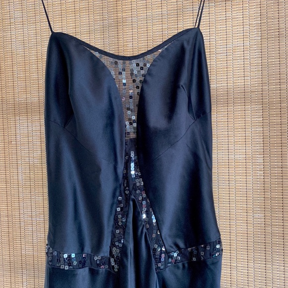 Dina Bar-El Black 100% Silk Gown/Cocktail Dress - Picture 2 of 8